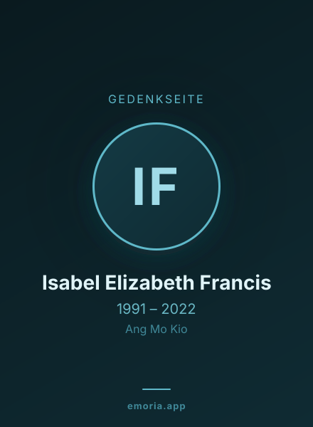 Gedenkportrait von Isabel Elizabeth Francis