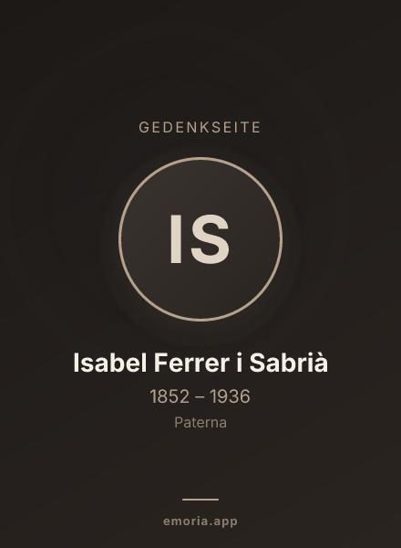 Gedenkportrait von Isabel Ferrer i Sabrià