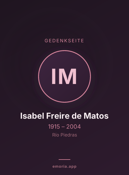 Gedenkportrait von Isabel Freire de Matos