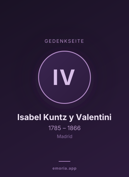 Gedenkportrait von Isabel Kuntz y Valentini