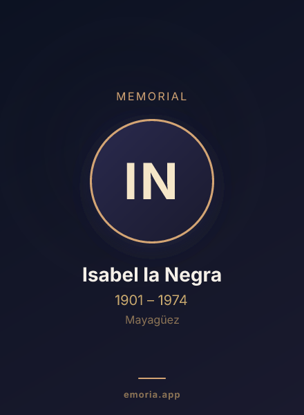 Memorial portrait of Isabel la Negra
