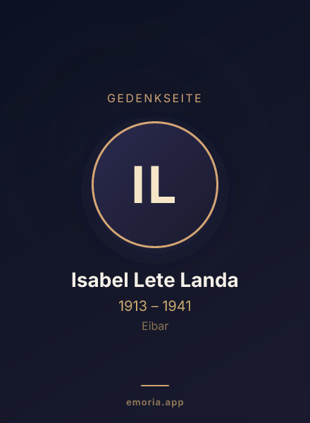 Gedenkportrait von Isabel Lete Landa