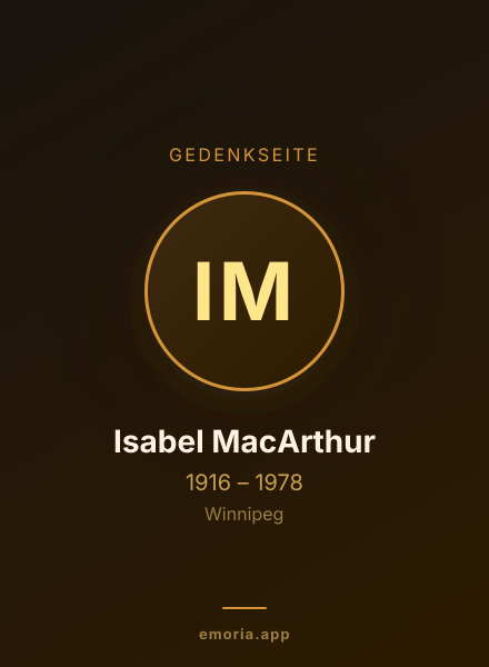 Gedenkportrait von Isabel MacArthur