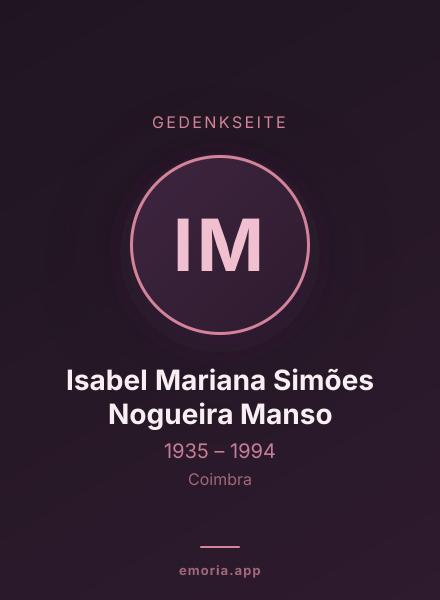Gedenkportrait von Isabel Mariana Simões Nogueira Manso