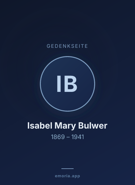Gedenkportrait von Isabel Mary Bulwer