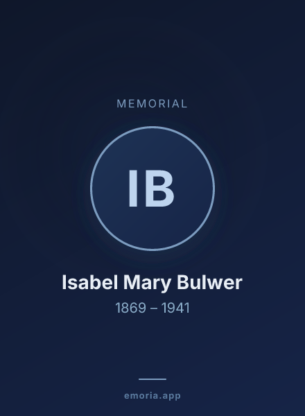 Memorial portrait of Isabel Mary Bulwer