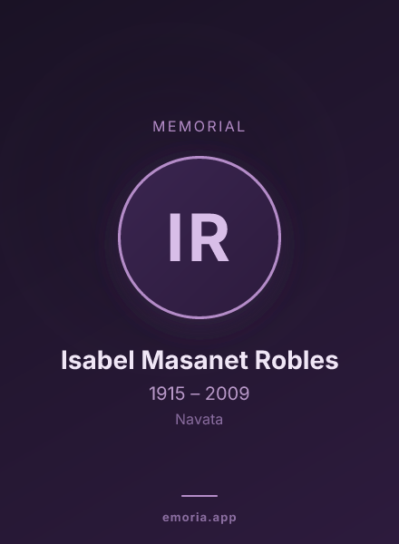 Memorial portrait of Isabel Masanet Robles