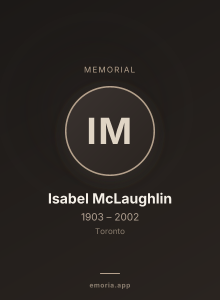 Memorial portrait of Isabel McLaughlin