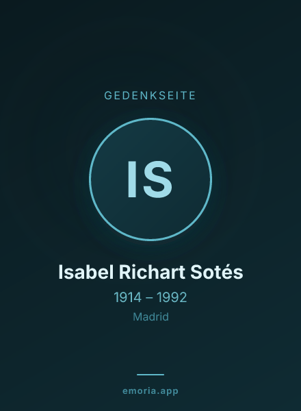 Gedenkportrait von Isabel Richart Sotés