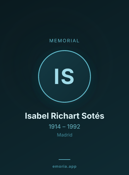 Memorial portrait of Isabel Richart Sotés