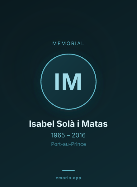Memorial portrait of Isabel Solà i Matas