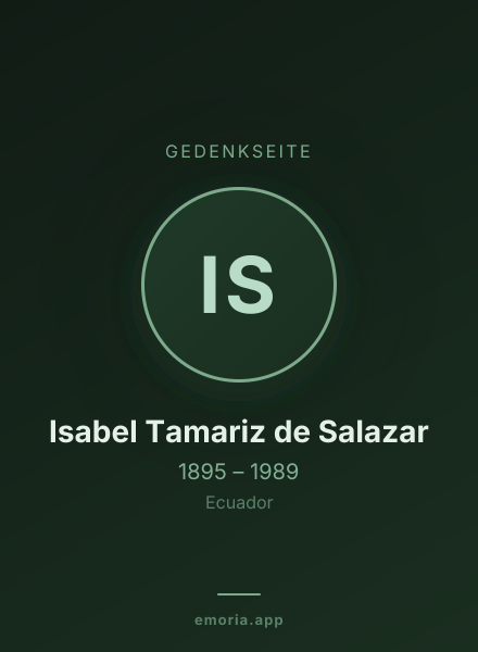 Gedenkportrait von Isabel Tamariz de Salazar