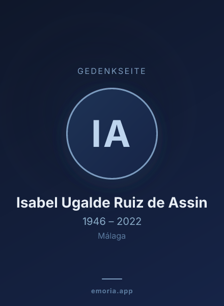 Gedenkportrait von Isabel Ugalde Ruiz de Assin