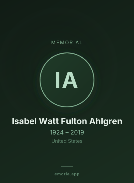Memorial portrait of Isabel Watt Fulton Ahlgren
