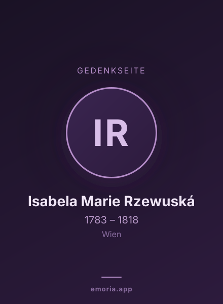 Gedenkportrait von Isabela Marie Rzewuská