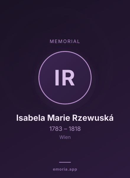 Memorial portrait of Isabela Marie Rzewuská