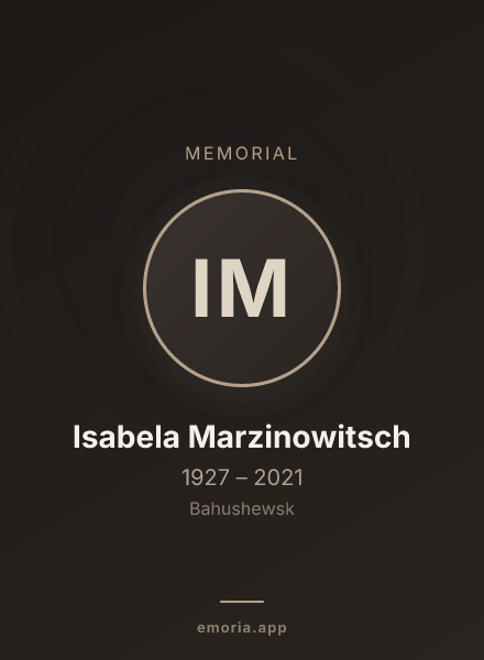 Memorial portrait of Isabela Marzinowitsch