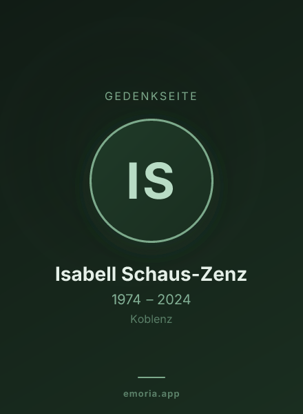 Gedenkportrait von Isabell Schaus-Zenz