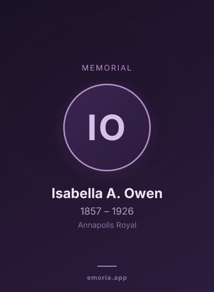Memorial portrait of Isabella A. Owen