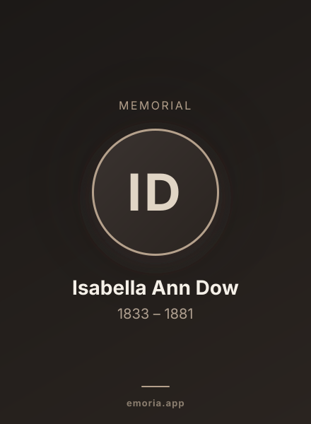 Memorial portrait of Isabella Ann Dow