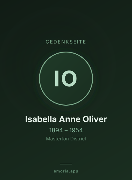 Gedenkportrait von Isabella Anne Oliver