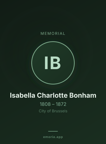 Memorial portrait of Isabella Charlotte Bonham