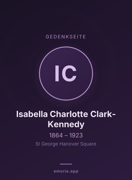 Gedenkportrait von Isabella Charlotte Clark-Kennedy