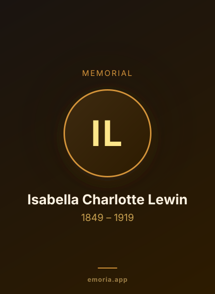 Memorial portrait of Isabella Charlotte Lewin