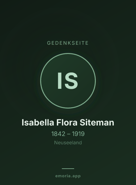 Gedenkportrait von Isabella Flora Siteman
