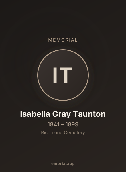 Memorial portrait of Isabella Gray Taunton