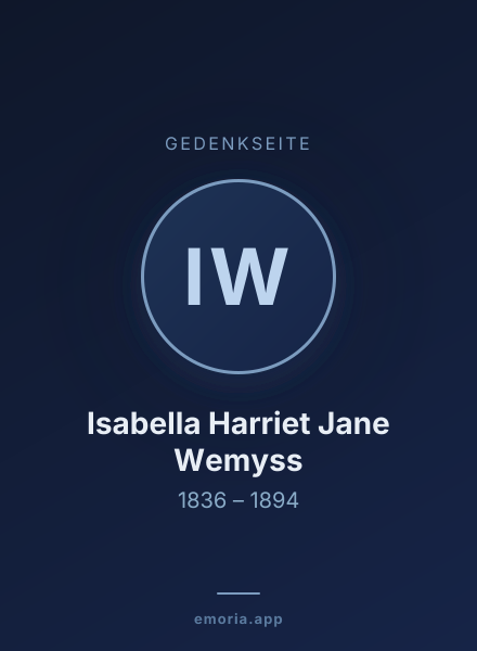 Gedenkportrait von Isabella Harriet Jane Wemyss