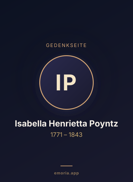 Gedenkportrait von Isabella Henrietta Poyntz