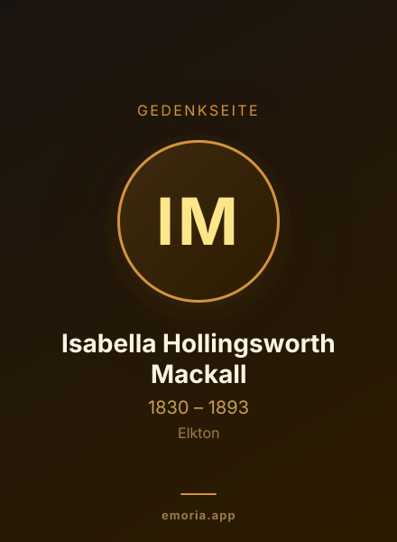 Gedenkportrait von Isabella Hollingsworth Mackall
