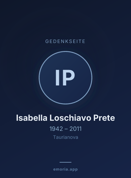 Gedenkportrait von Isabella Loschiavo Prete