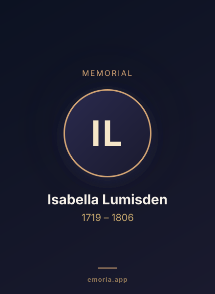 Memorial portrait of Isabella Lumisden