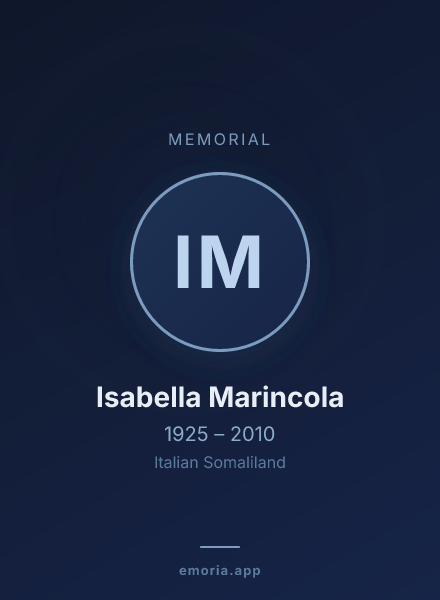 Memorial portrait of Isabella Marincola