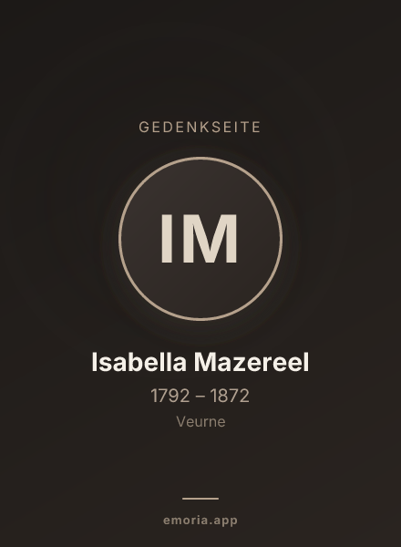 Gedenkportrait von Isabella Mazereel