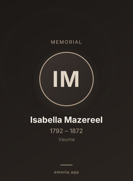 Memorial portrait of Isabella Mazereel