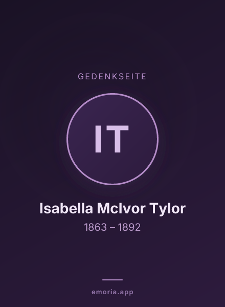 Gedenkportrait von Isabella McIvor Tylor