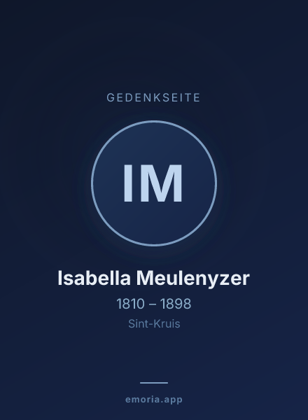 Gedenkportrait von Isabella Meulenyzer