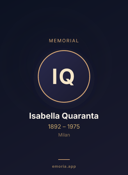 Memorial portrait of Isabella Quaranta