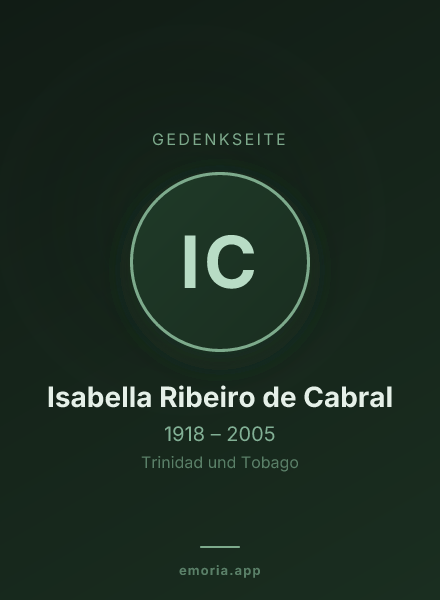 Gedenkportrait von Isabella Ribeiro de Cabral