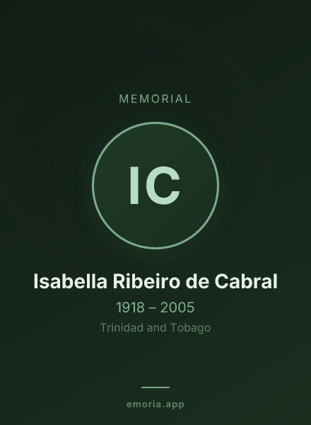 Memorial portrait of Isabella Ribeiro de Cabral