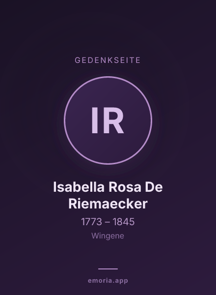 Gedenkportrait von Isabella Rosa De Riemaecker