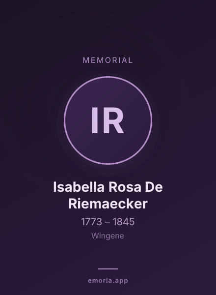 Memorial portrait of Isabella Rosa De Riemaecker