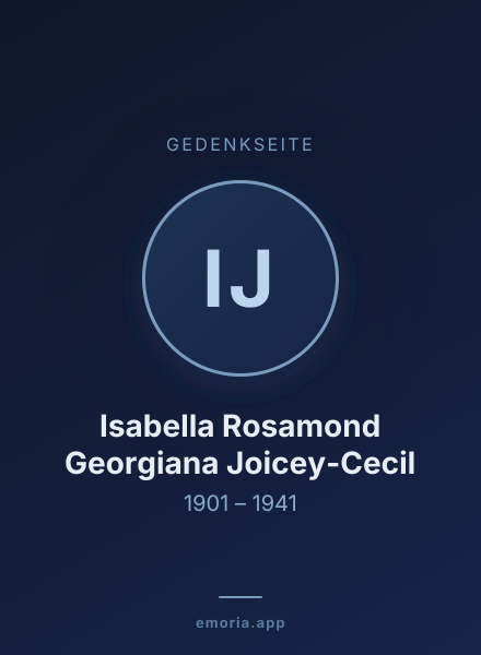 Gedenkportrait von Isabella Rosamond Georgiana Joicey-Cecil
