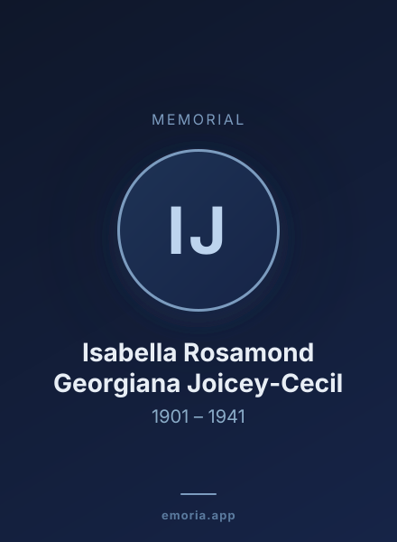 Memorial portrait of Isabella Rosamond Georgiana Joicey-Cecil