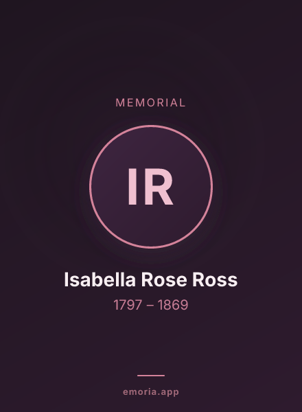 Memorial portrait of Isabella Rose Ross