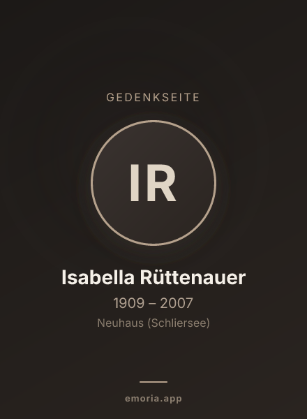 Gedenkportrait von Isabella Rüttenauer