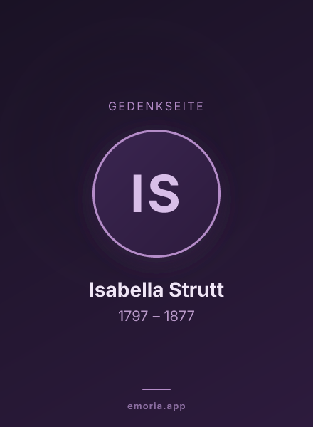 Gedenkportrait von Isabella Strutt